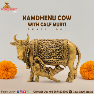 Kamdhenu Cow with Calf Murti