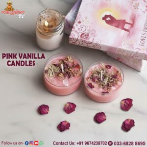 Pink Vanilla Scented Candle – Premium Long Lasting Aroma